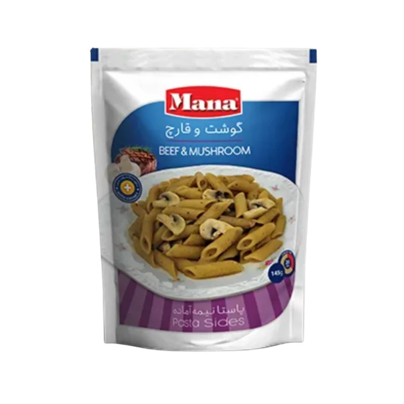 پاستای نیمه‌آماده با طعم گوشت گاو و قارچ
