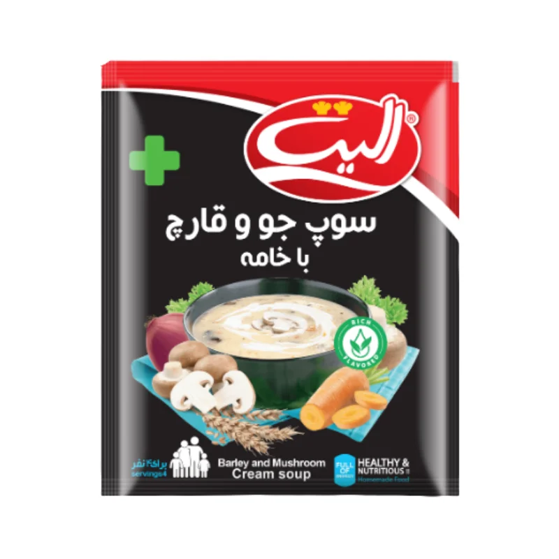 سوپ جو و قارچ