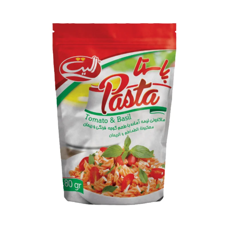 پاستا گوجه‌فرنگی و ریحان