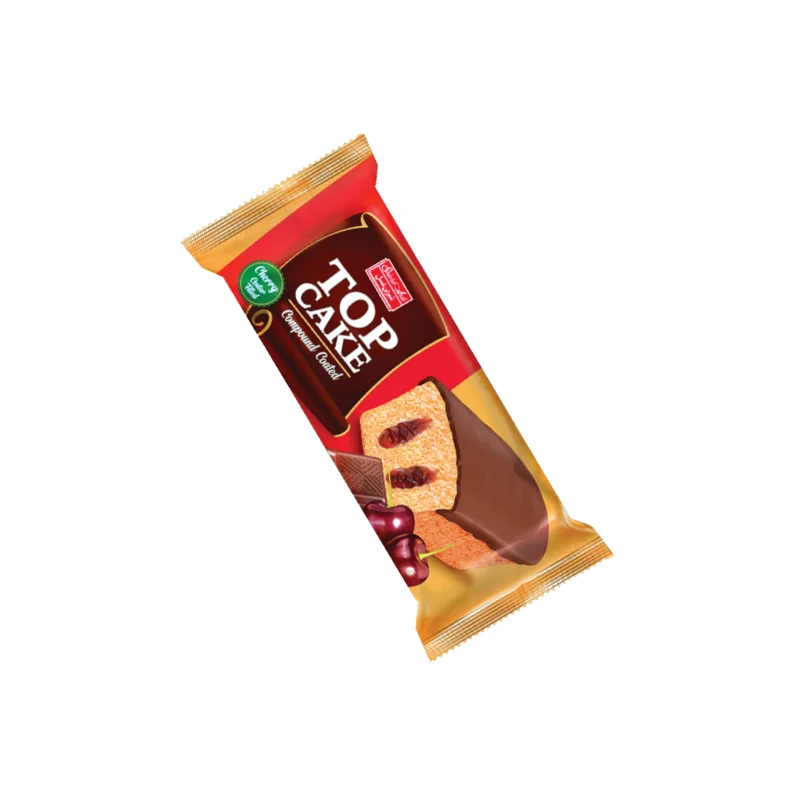 کیک با کرم گیلاس و روکش کامپاند
