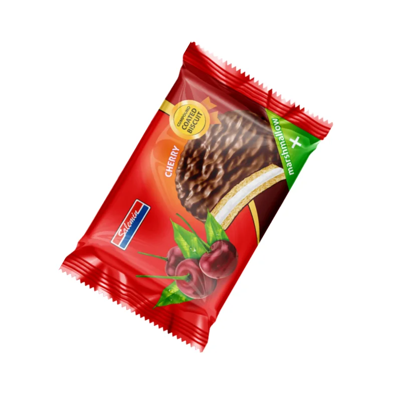 بیسکویت روکش‌دار با مارشمالو گیلاس