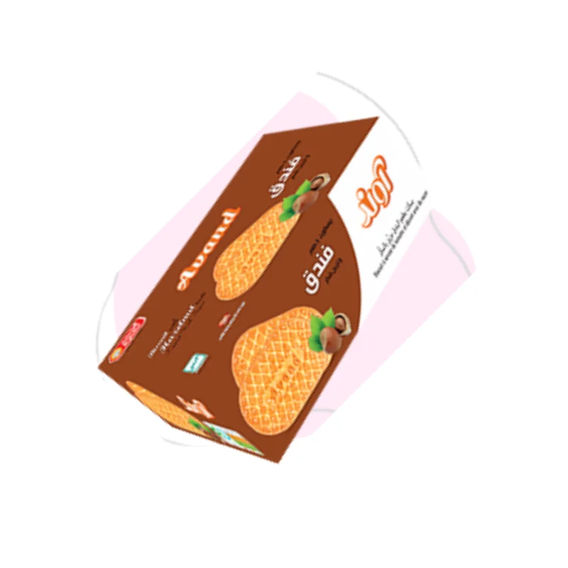 بیسکویت زبانی با طعم فندق و تزئین شکر
