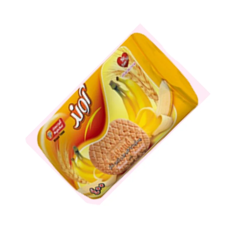 بیسکویت زبانی با طعم موز و تزئین شکر