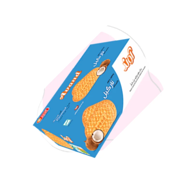 بیسکویت زبانی با طعم نارگیل و تزئین شکر
