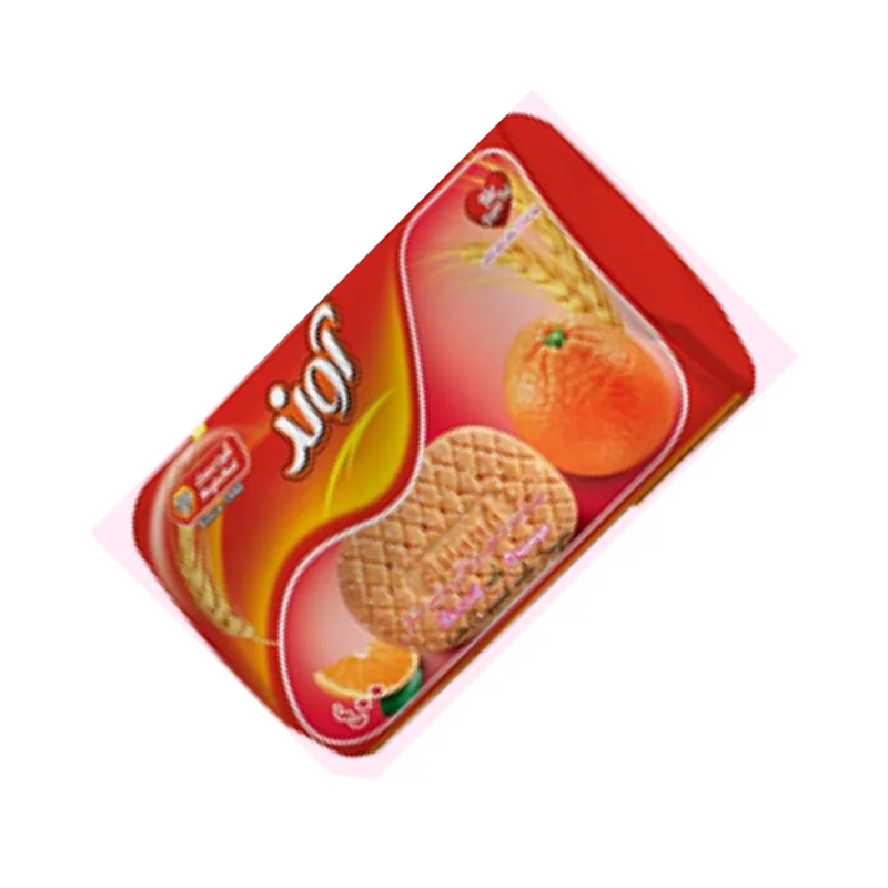بیسکویت زبانی با طعم پرتقال و تزئین شکر