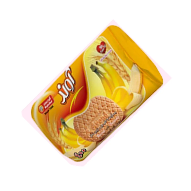 بیسکویت زبانی با طعم موز و تزئین شکر