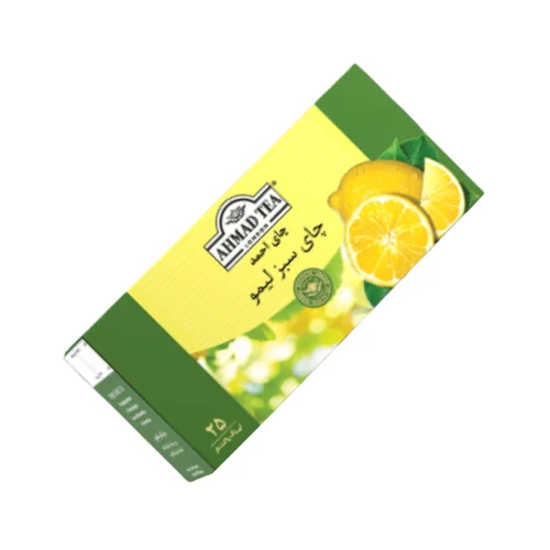 چای سبز کیسهای با لیمو در لفاف فویل آلومینیومی