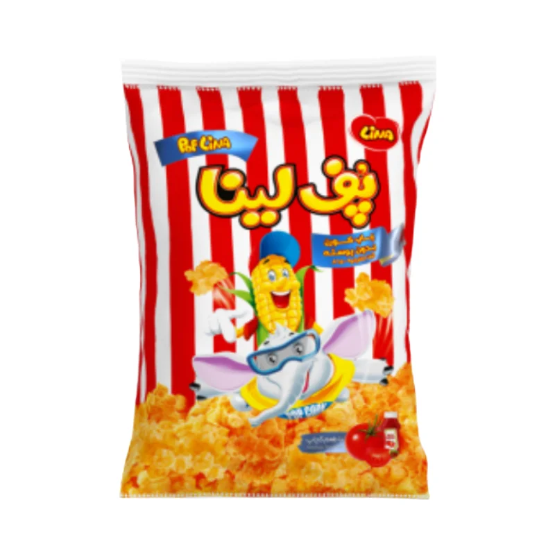 پاپ‌کورن بدون پوسته پفلینا با طعم کچاپ